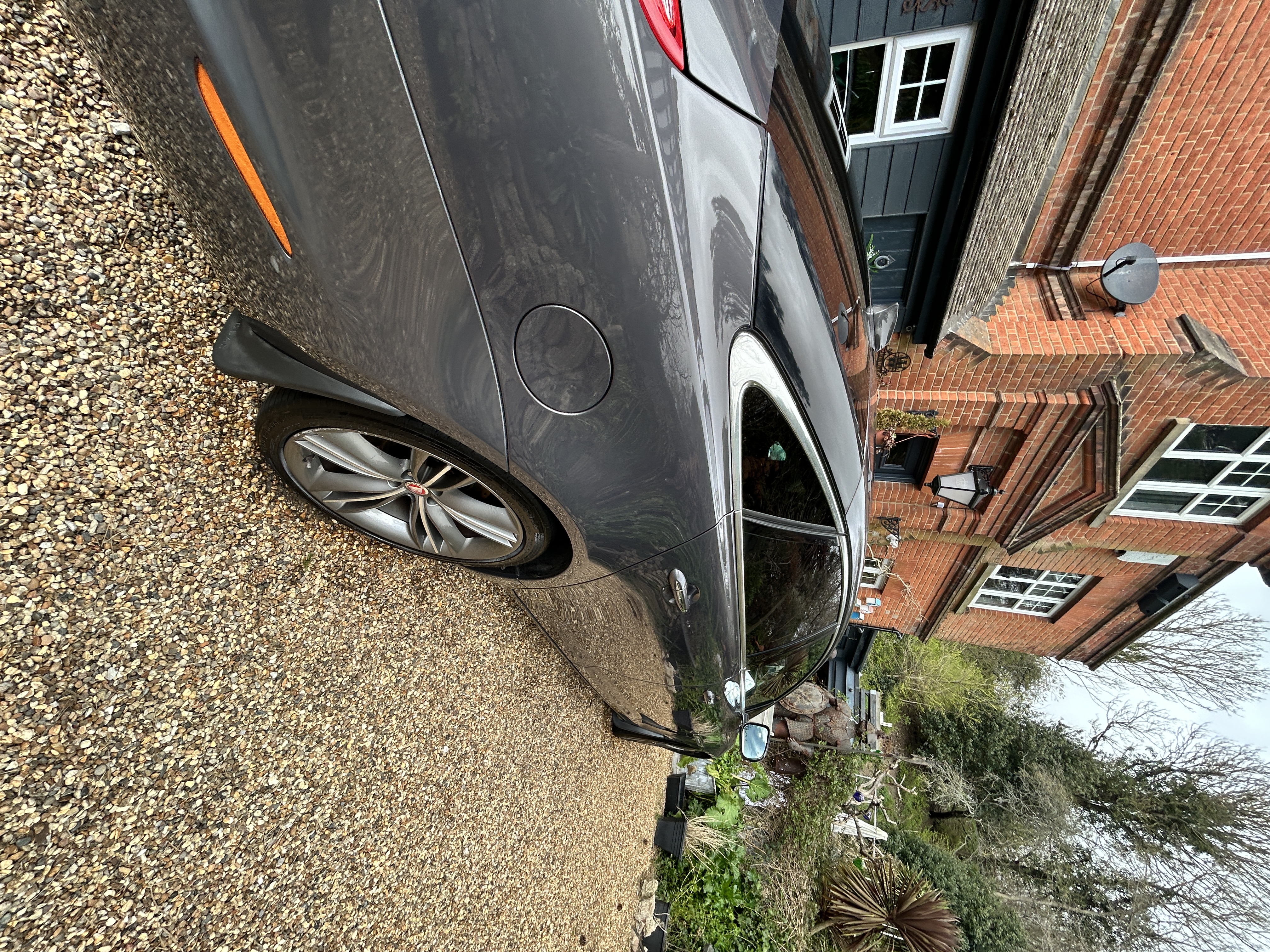 Water beading on car paintwork after wax protection