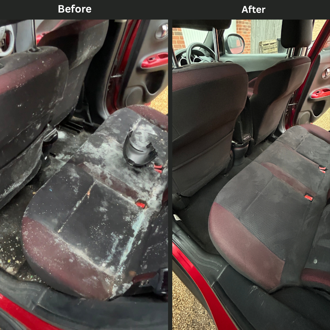 Clean leather car interior after detailing